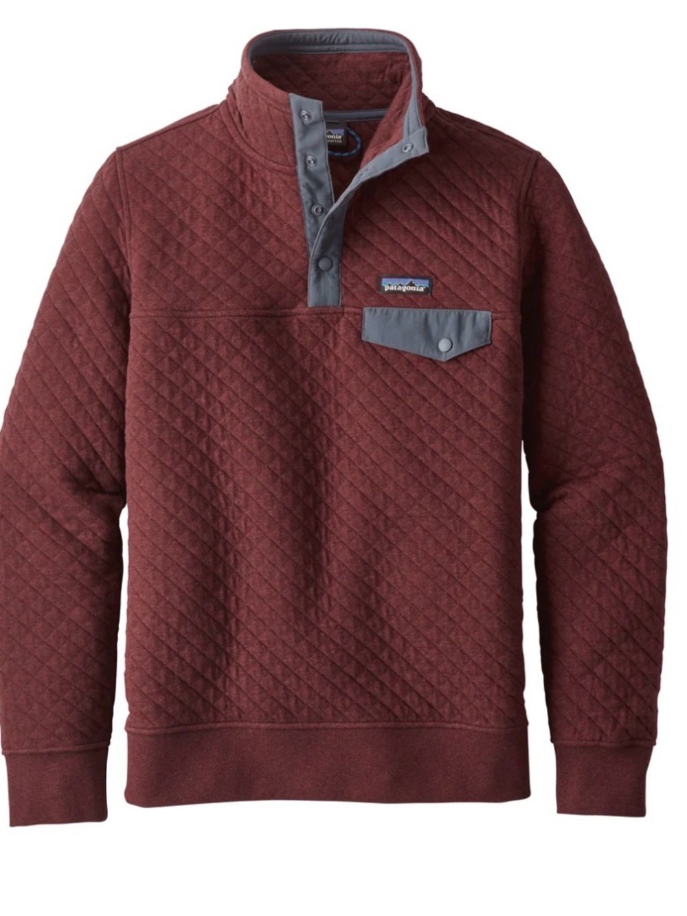 Patagonia Organic Cotton Quilt Snap T Pullover Dark Ruby Size Small